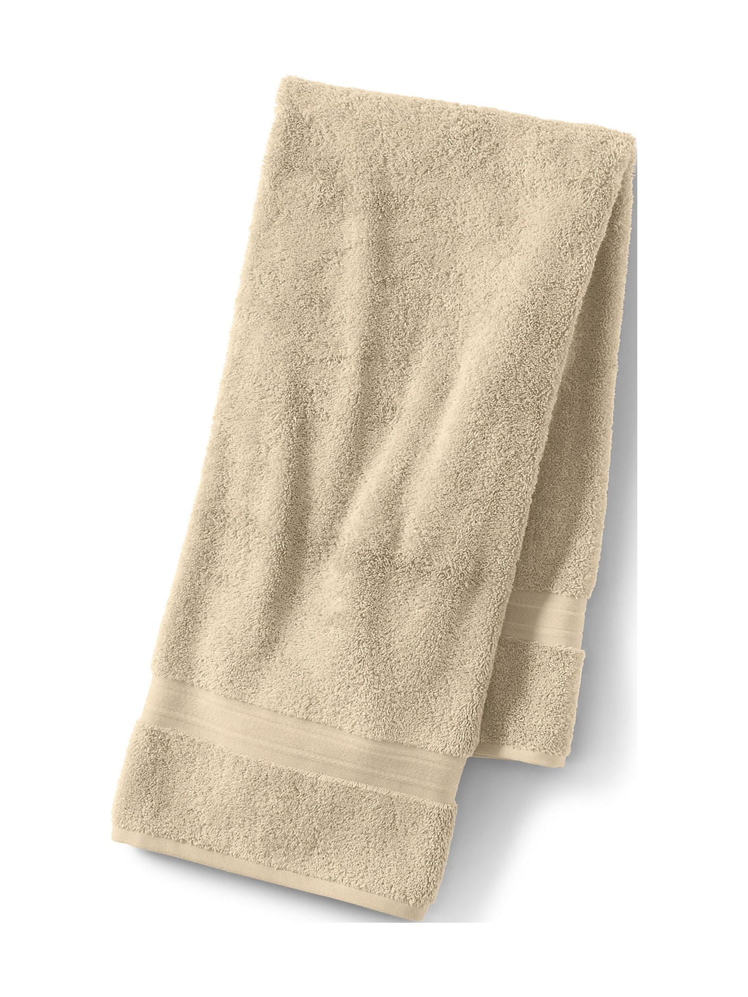 Lands' End Organic Cotton Rib 2-Piece Bath Towel, Hand Towel or