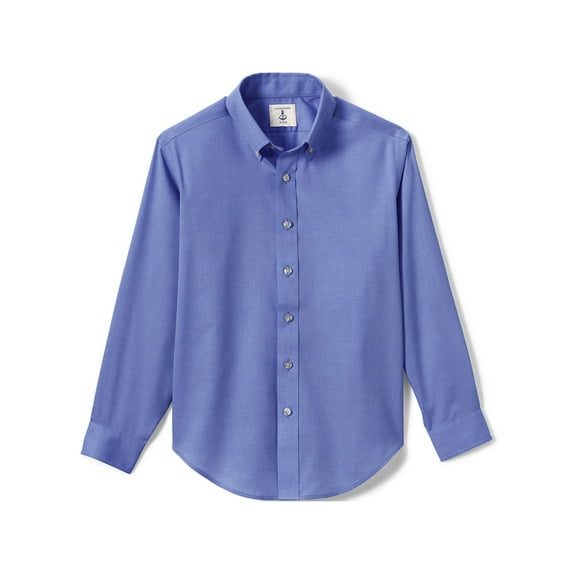 Lands' End School Uniform Boys Long Sleeve No Iron Pinpoint Dress Shirt