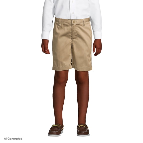 Lands' End Boys Plain Front Blend Chino Shorts