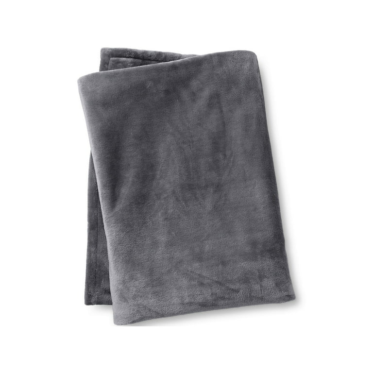Lands' End Cozy Plush Fleece Throw Blanket, Size: Regular No Sz, Blue