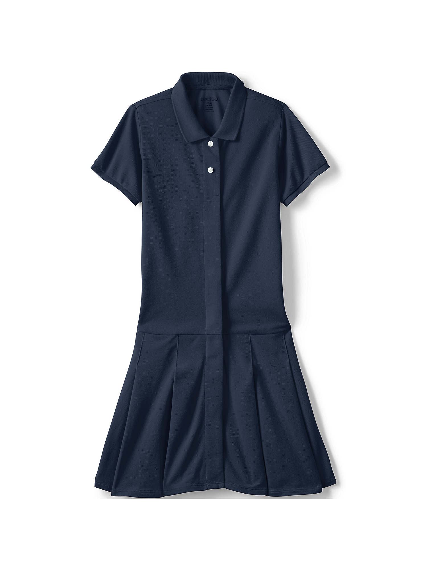 Lands' End School Uniform Girls Adaptive Short Sleeve Mesh Polo Dress