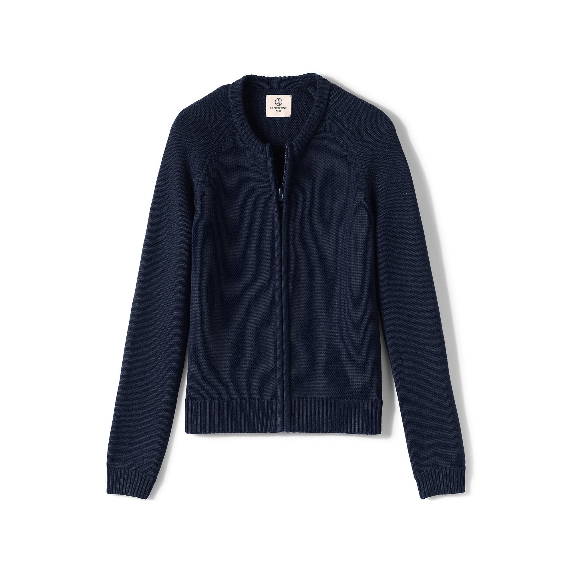 zip front cotton cardigan