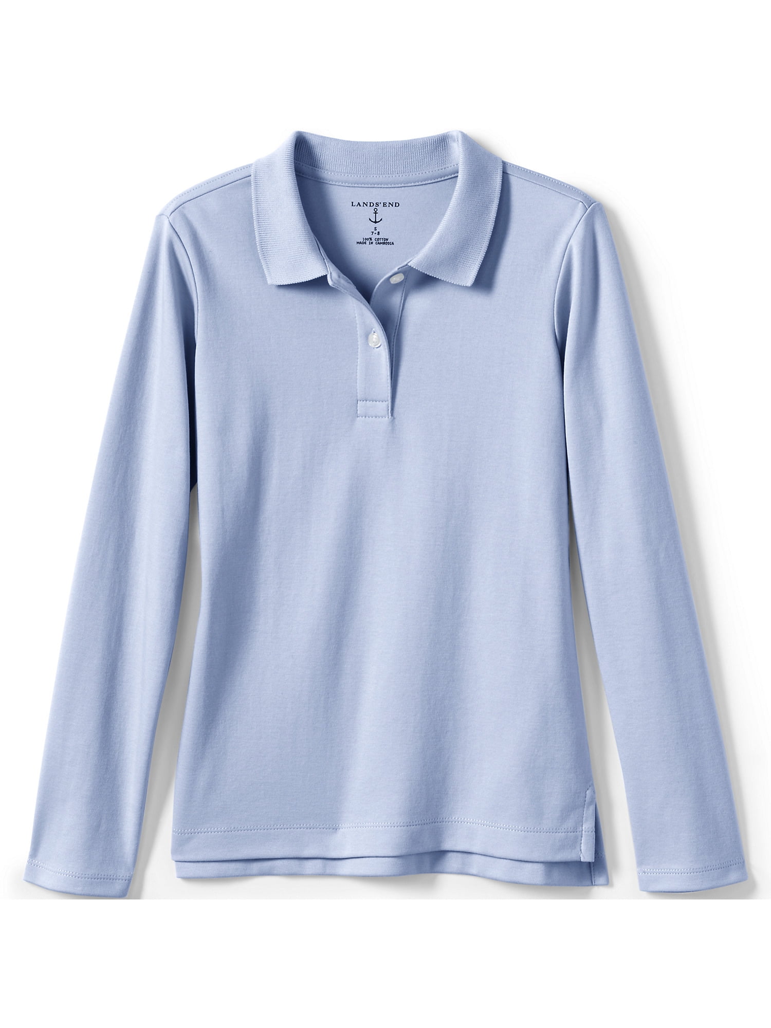 Lands' End School Uniform Women's Long Sleeve Interlock Polo Shirt