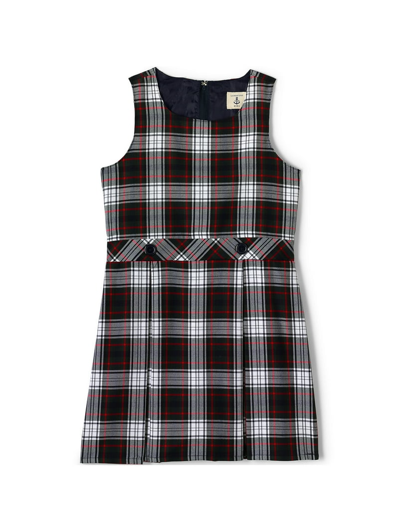 White Plaid Lands End Plaid Jumper Lands' End School Uniform Girls
