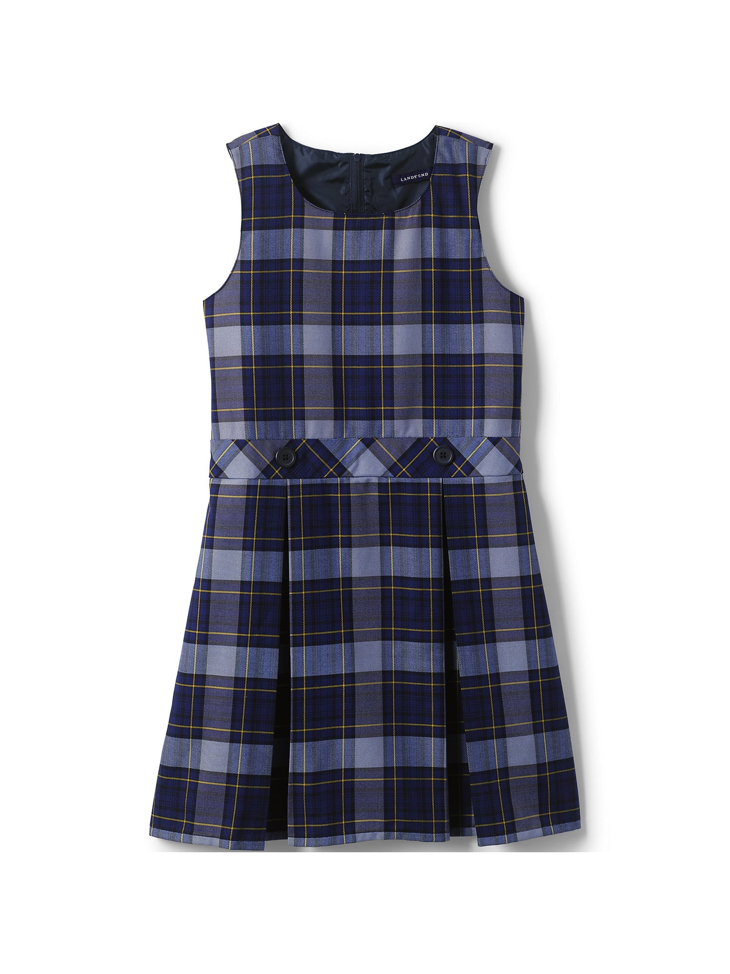 Lands' End Girls Plaid School Uniform Jumper, Sleeveless