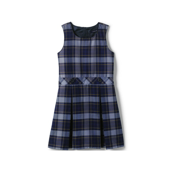 Lands' End School Uniform Girls Plaid Jumper Top of Knee