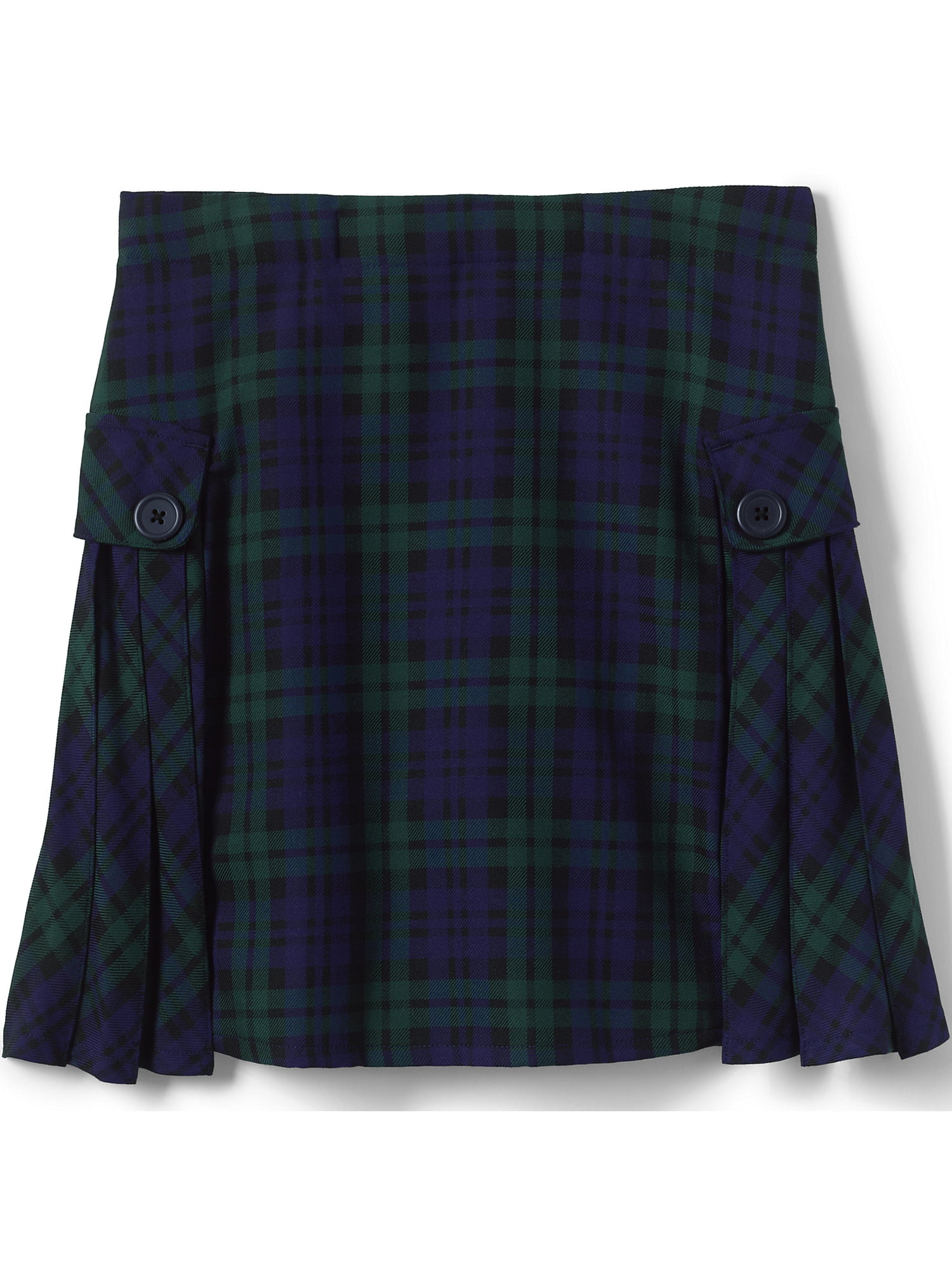 Lands' End School Uniform Girls Plus Side Pleat Plaid Skort Above the