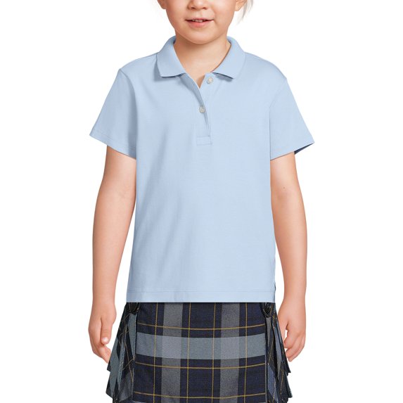 Lands' End Girls Short Sleeve Feminine Fit Interlock Polo Shirt
