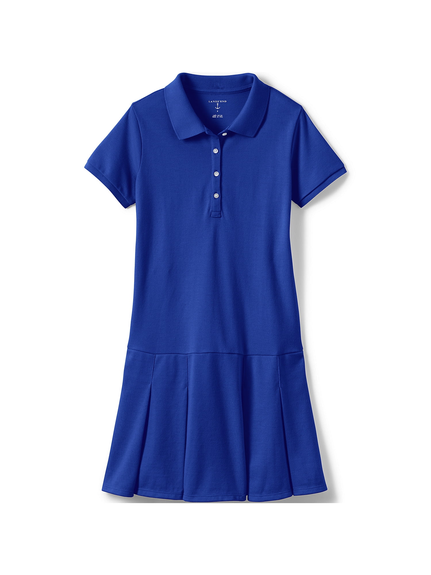 Lands' End School Uniform Girls Short Sleeve Mesh Polo Dress at the