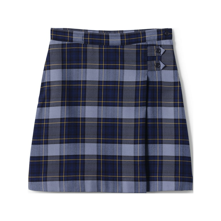 Navy blue plaid a line skirt hotsell
