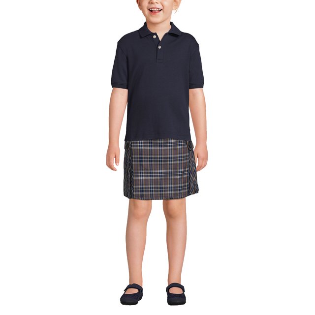 Lands' End Kids Husky Short Sleeve Interlock Polo Shirt
