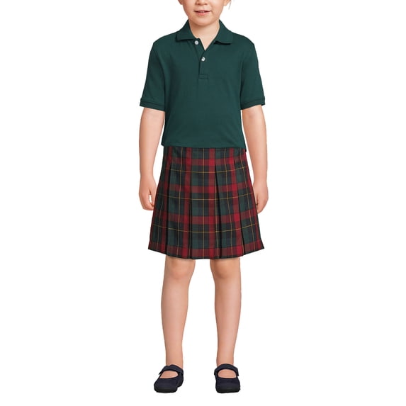 Lands' End Kids Husky Short Sleeve Interlock Polo Shirt
