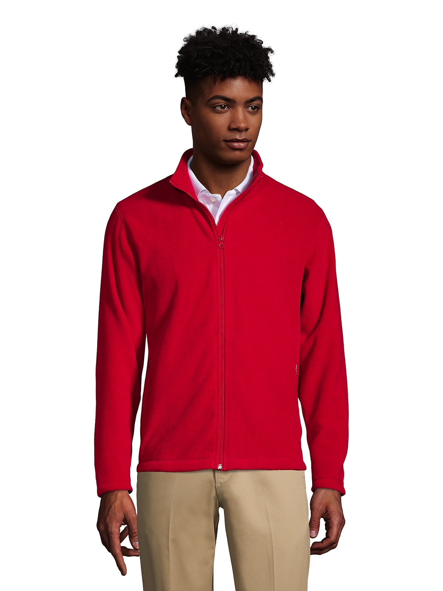 Lands' End School Uniform Men's FullZip MidWeight Fleece Jacket
