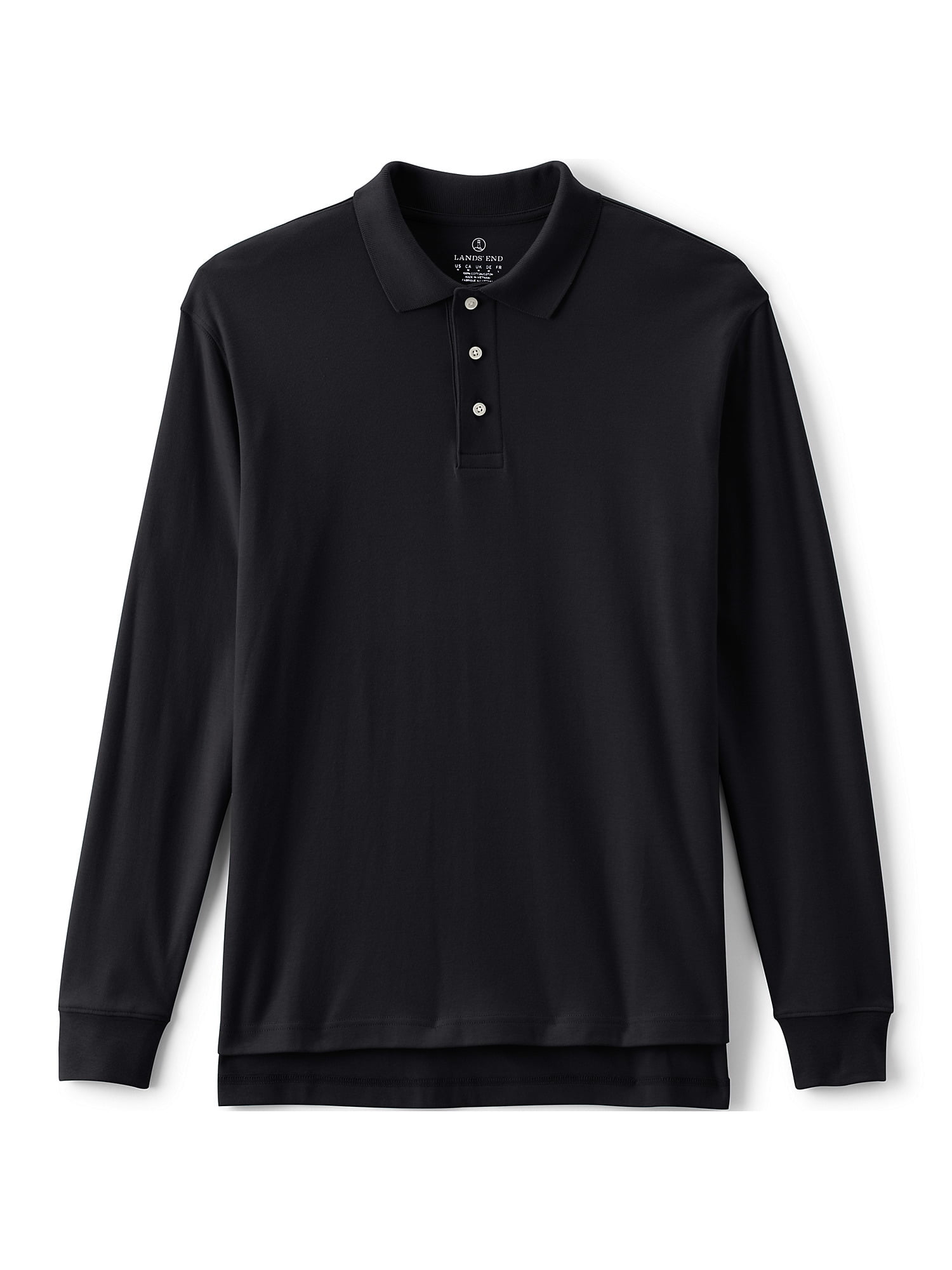 Lands' End School Uniform Men's Long Sleeve Interlock Polo Shirt