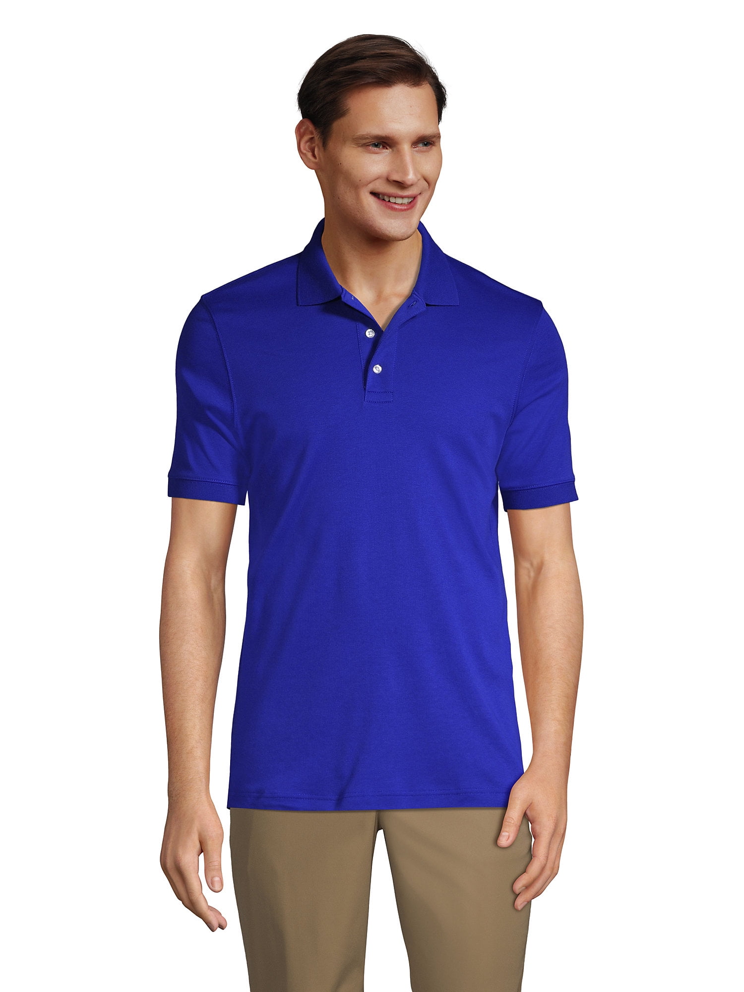 Lands' End School Uniform Men's Short Sleeve Interlock Polo Shirt