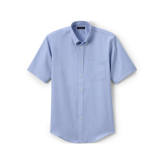 Lands' End School Uniform Men's Short Sleeve No Iron Pinpoint Dress Shirt