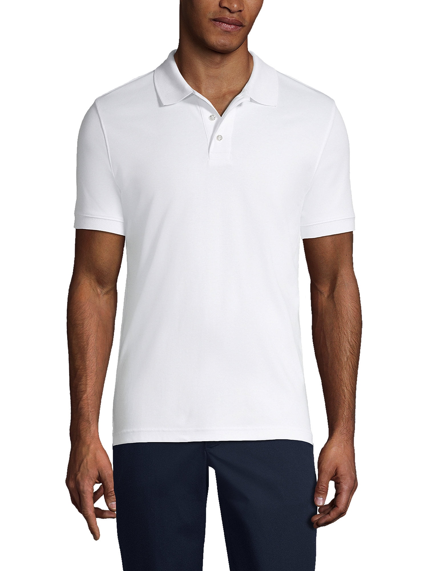 Lands' End School Uniform Men's Short Sleeve Tailored Fit Interlock