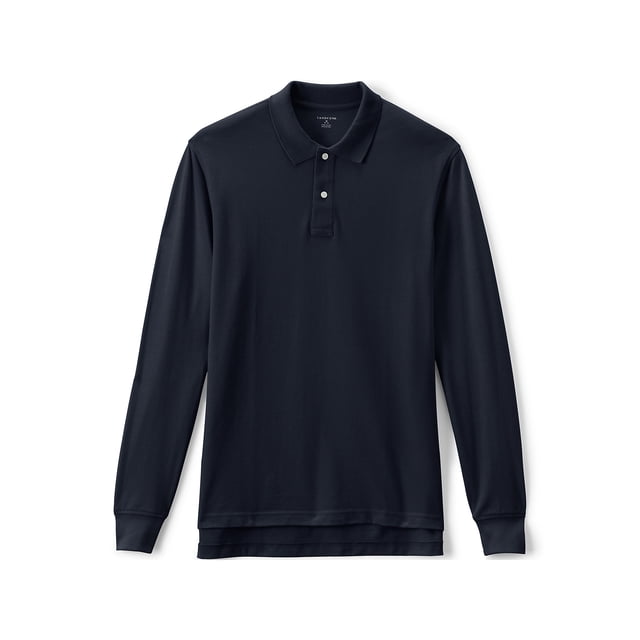 Lands' End School Uniform Men's Tall Long Sleeve Mesh Polo Shirt