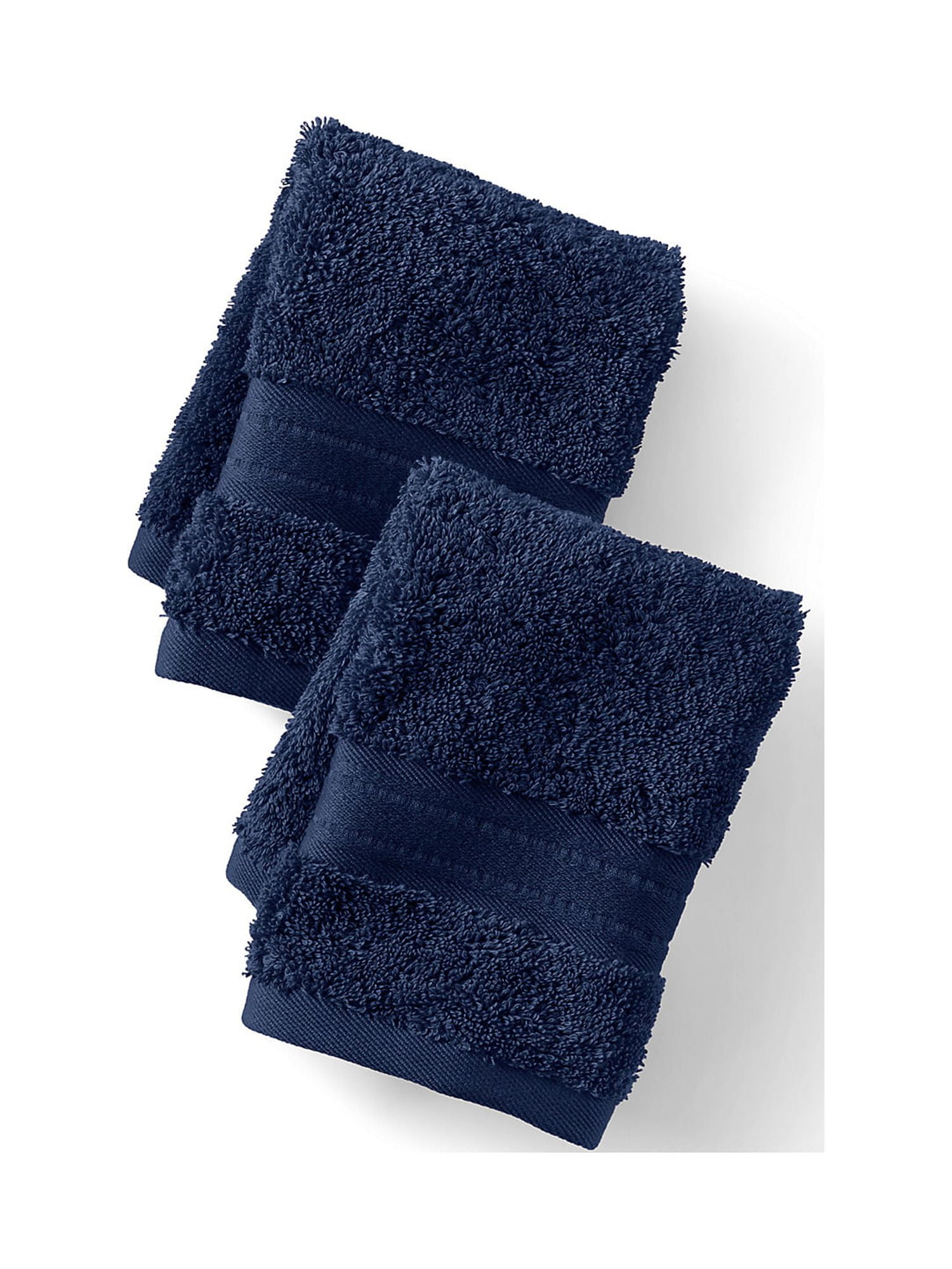 Premium Supima Cotton 2-Piece Washcloth Set - Lands' End - Blue