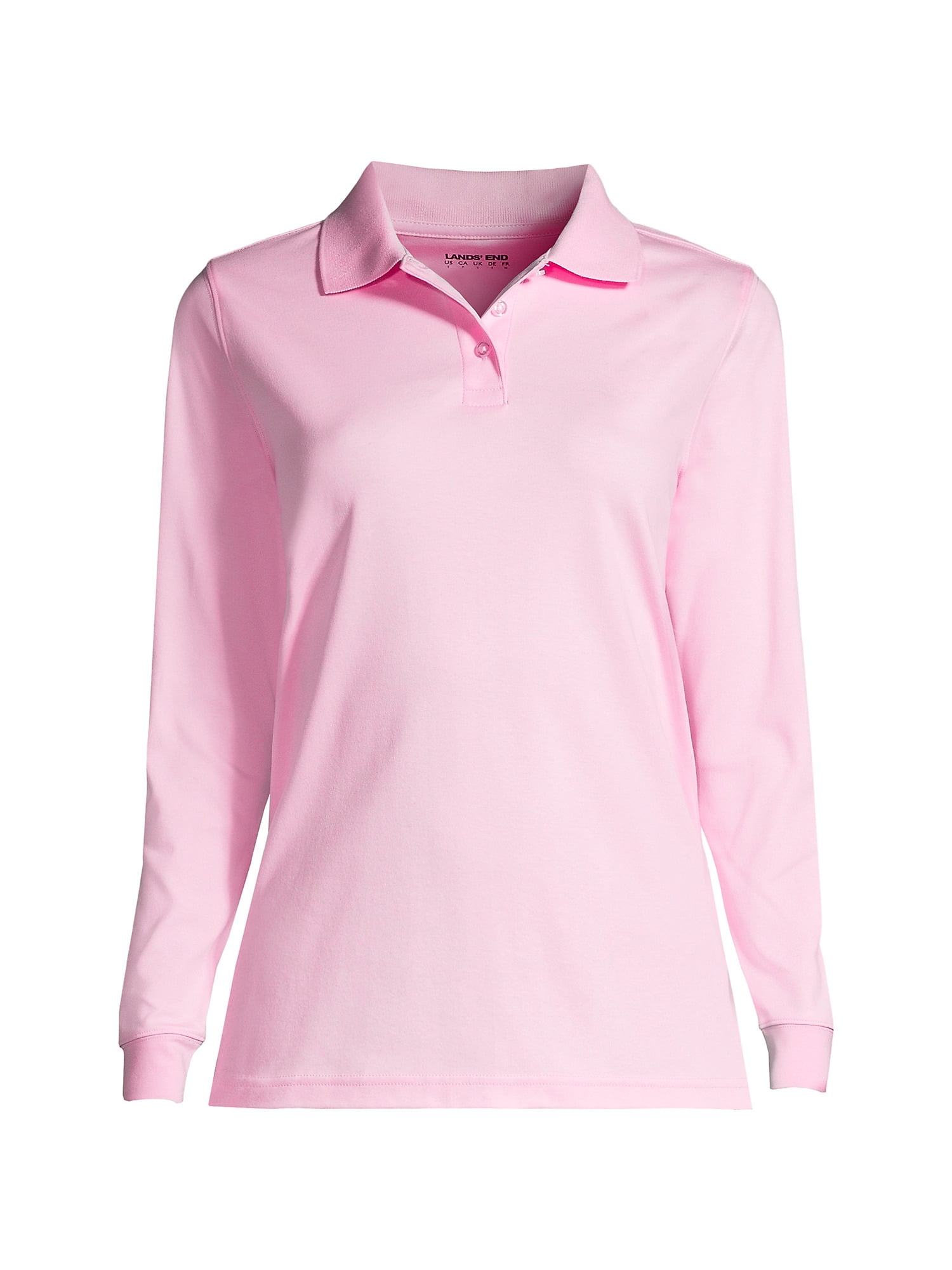 Lands End School Uniform Women s Long Sleeve Interlock Polo Shirt Walmart