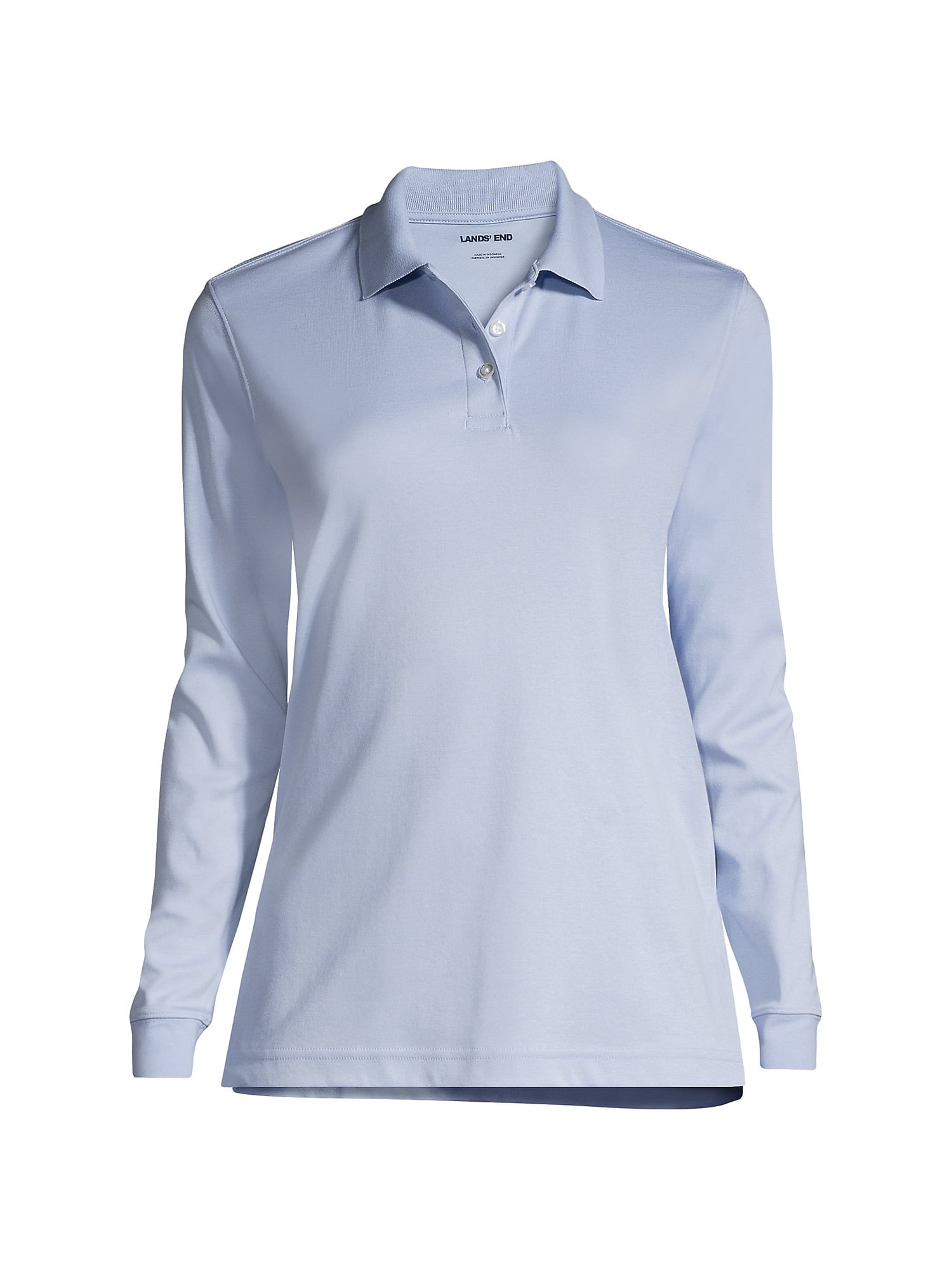 Lands End School Uniform Women s Long Sleeve Interlock Polo Shirt Walmart