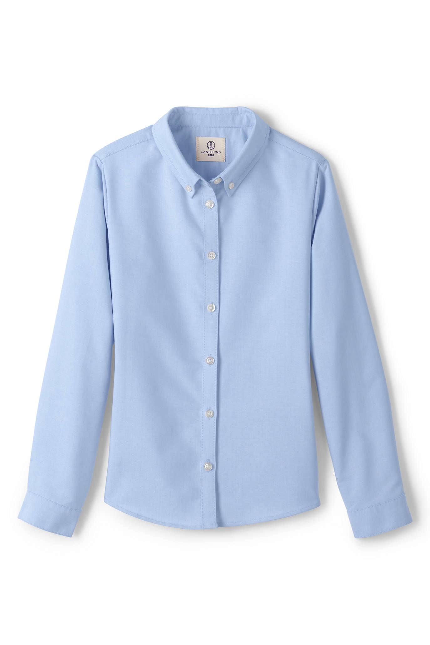 Lands' End School Uniform Women's Long Sleeve Oxford Dress Shirt