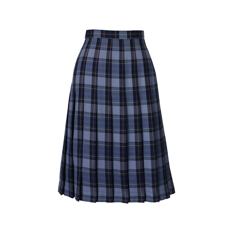 Lands End School Uniform Women s Plaid Pleated Skirt Below the Knee