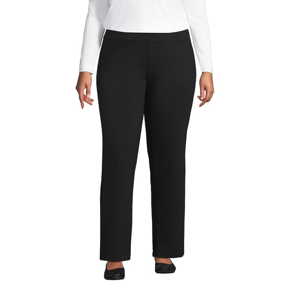 Lands' End Women's Plus Size Starfish Mid Rise Straight Leg Pants