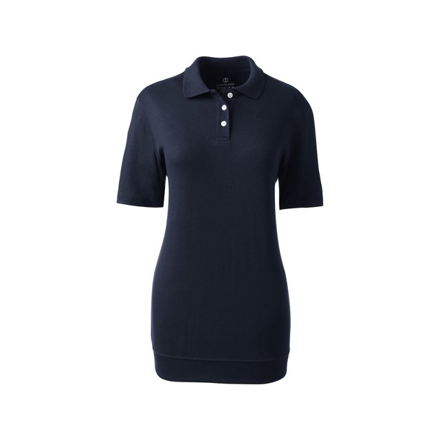 Lands' End School Uniform Women's Short Sleeve Banded Bottom Polo Shirt