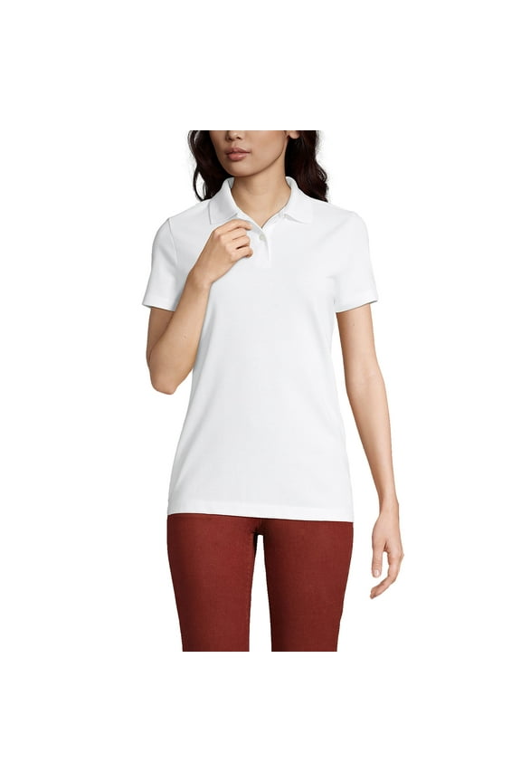 Essentials Women's Short Sleeve Basic Mesh Polo Shirt - Cotton Blend Easy Care Breathable