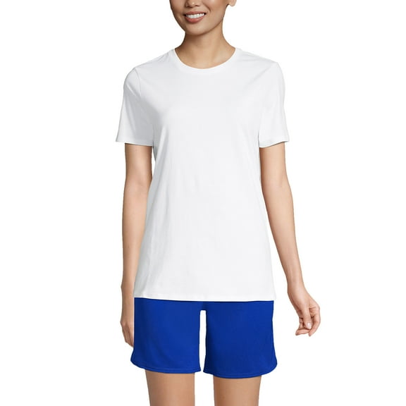 Lands' End Essentials Women's Short-Sleeve Soft Cotton T-Shirt - Tailored Feminine Fit