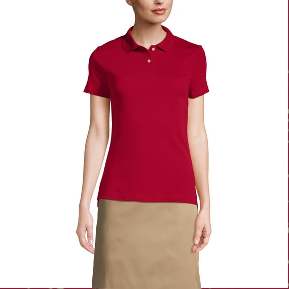Lands' End Women's Short Sleeve Feminine Fit Interlock Polo Shirt