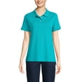 thumbnail image 1 of Lands' End Essentials Women's Short Sleeve All Day Comfort Polo Shirt - 100% Cotton Won't Shrink Pill Fade, 1 of 3