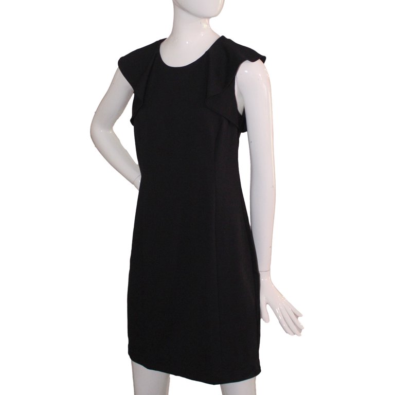 Lands' End Size 6 Petite, Sleeveless Ruffle Sleeve Ponte Dress, Black Lands' End Size 6 Petite, Sleeveless Ruffle Sleeve Ponte Dress, Black