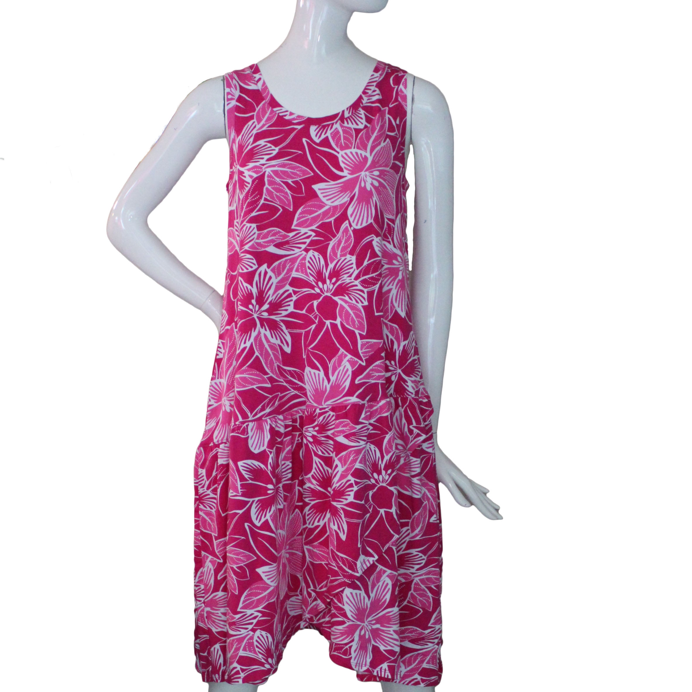 Lands End Size S (6-8) Petite Sleeveless Knit Flounce Dress, Fresh 