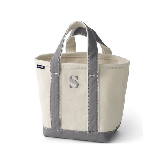 Lands' End Small Natural Open Top Canvas Tote Bag