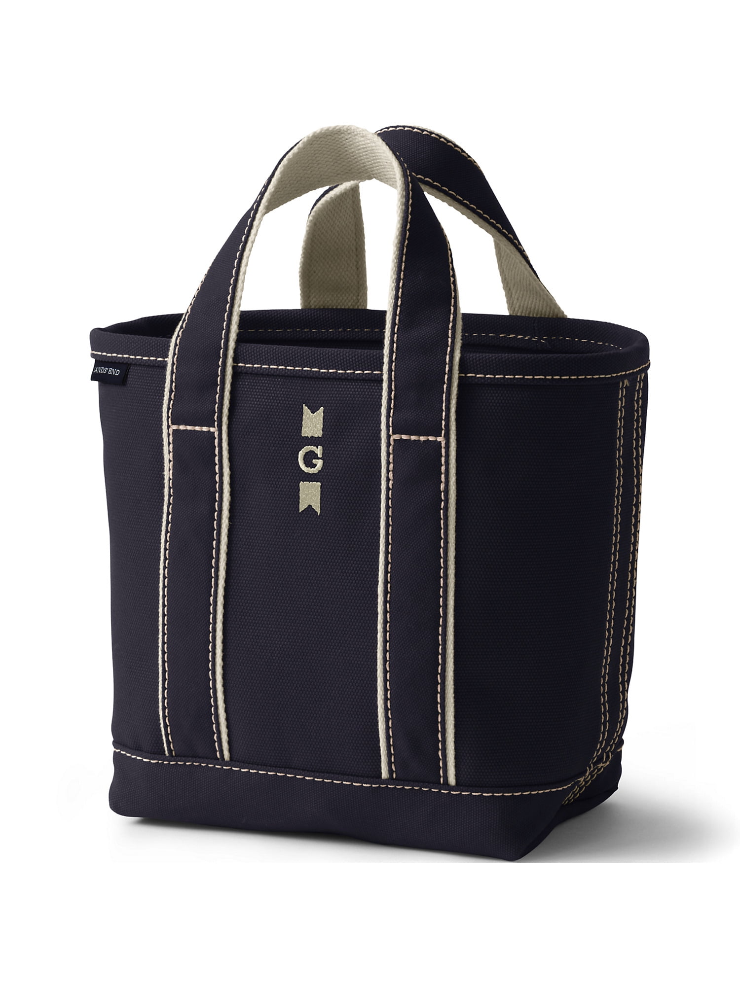Lands' End Small Solid Color Open Top Canvas Tote Bag