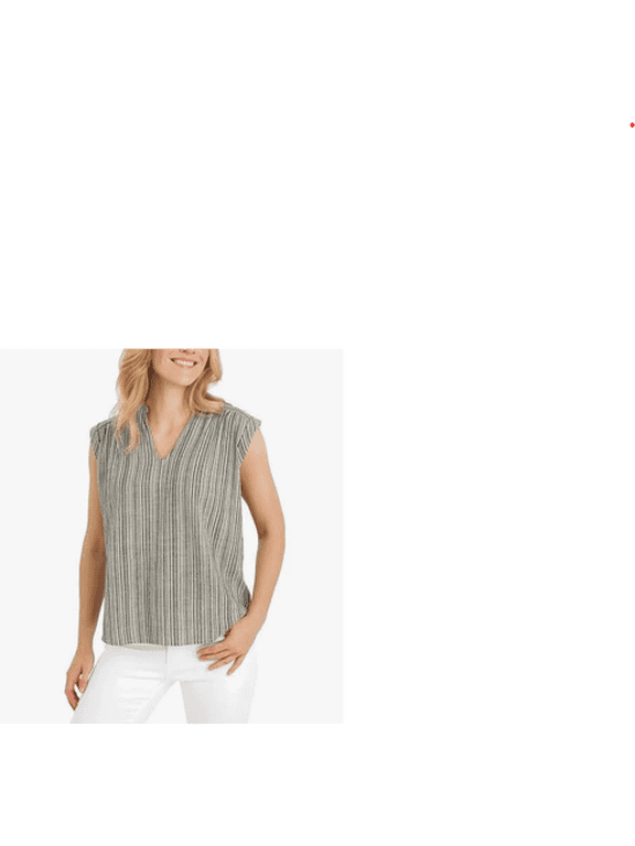 Striped Splitneck Blouse, Large