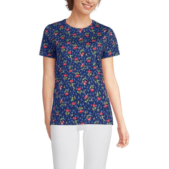 Lands' End Supima Cotton Crewneck T-Shirt - Walmart.com