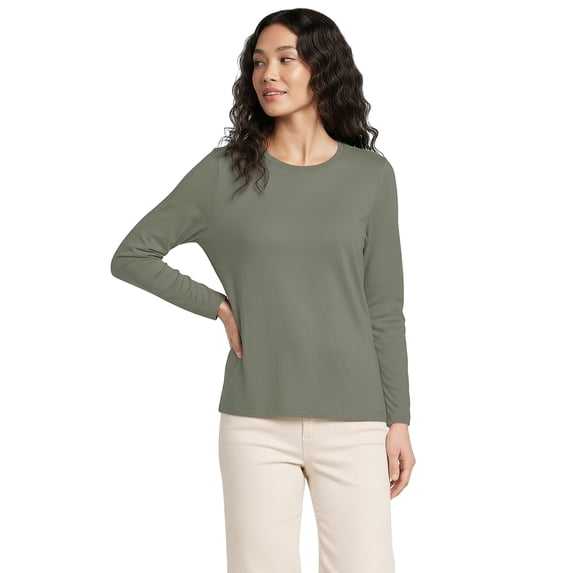 Lands' End Supima Cotton Long Sleeve Crewneck T-Shirt