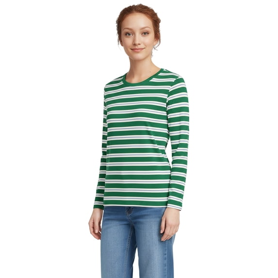 Lands' End Supima Cotton Long Sleeve Crewneck T-Shirt