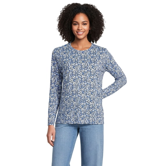 Lands' End Supima Cotton Long Sleeve Crewneck T-Shirt