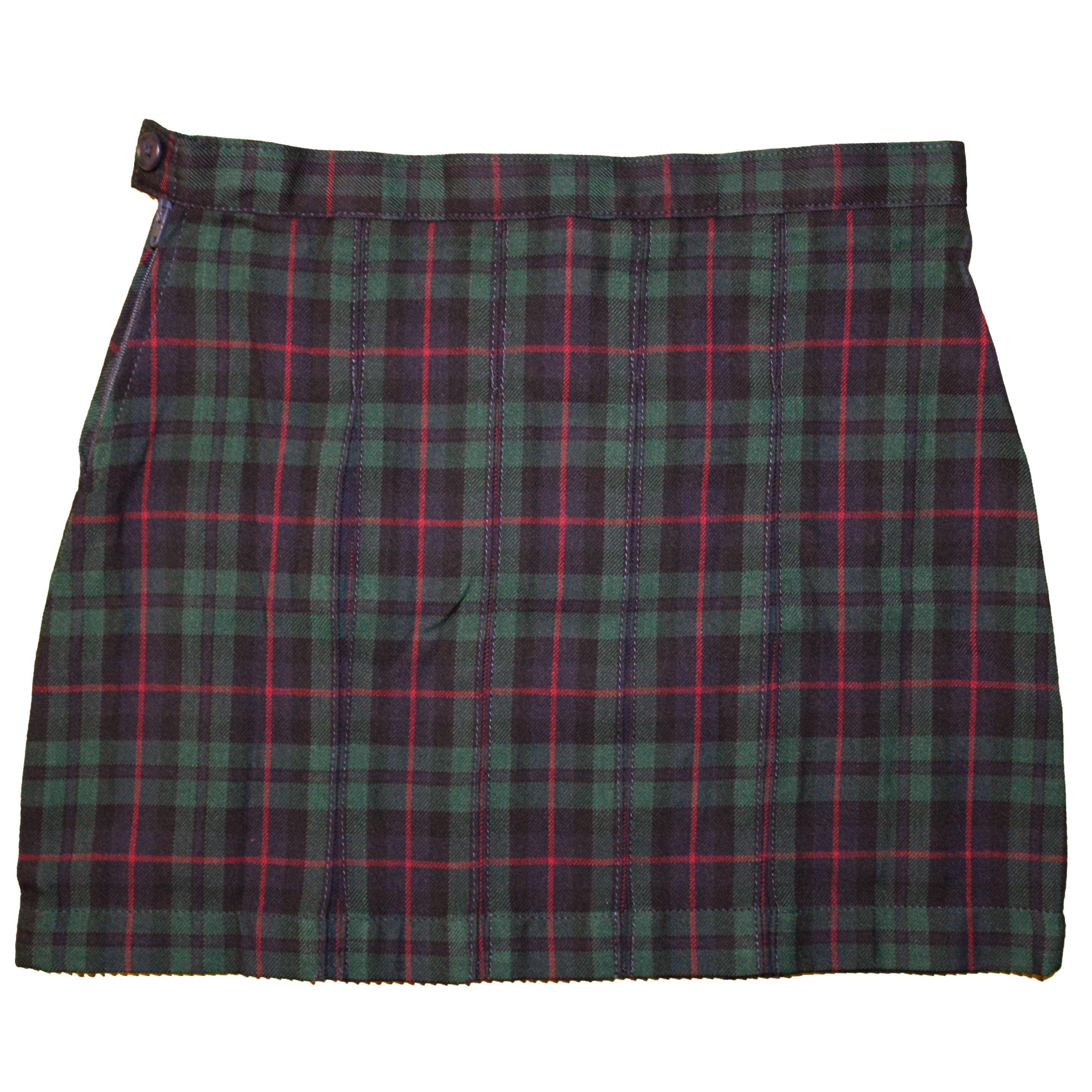 Navy red plaid uniform skirt top