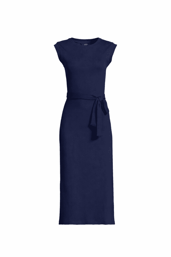 Lands End Woman's Sleeveless Rib Dress - Navy - Size Medium