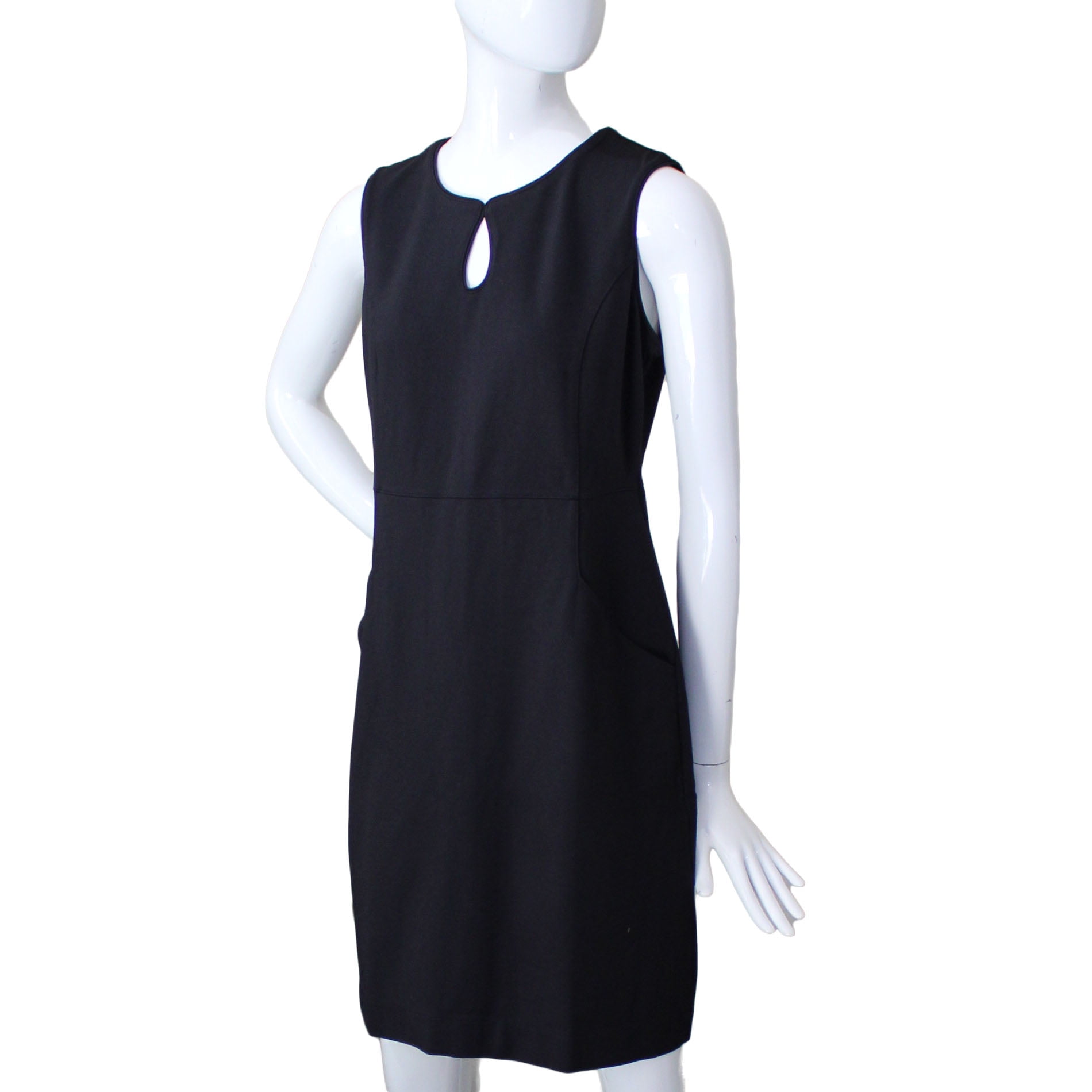 Lands End Women 8 Petite Sleeveless Ponte Keyhole Sheath Dress Black Walmart