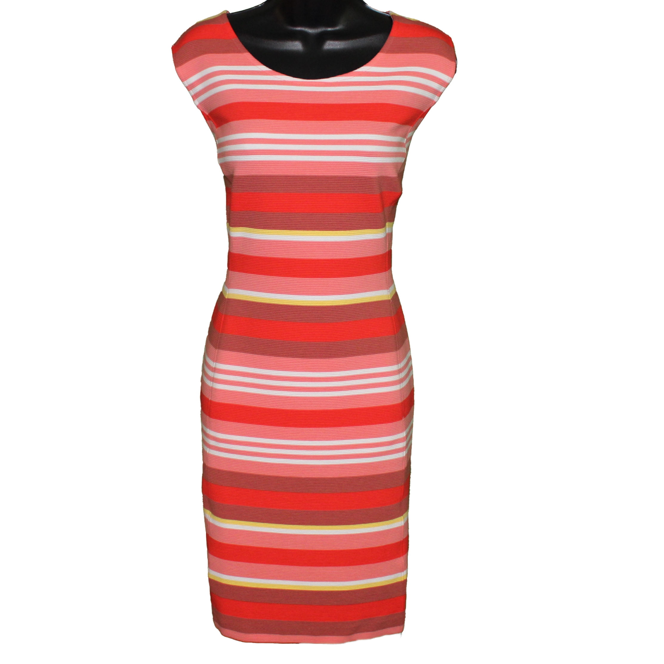 Lands End Women Size 0 Petite Sleeveless Ponte Sheath Dress Coral Stripes Walmart