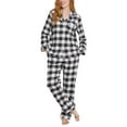 thumbnail image 1 of Lands' End Women's 2 Piece Flannel Pajama Set (White, L), 1 of 5