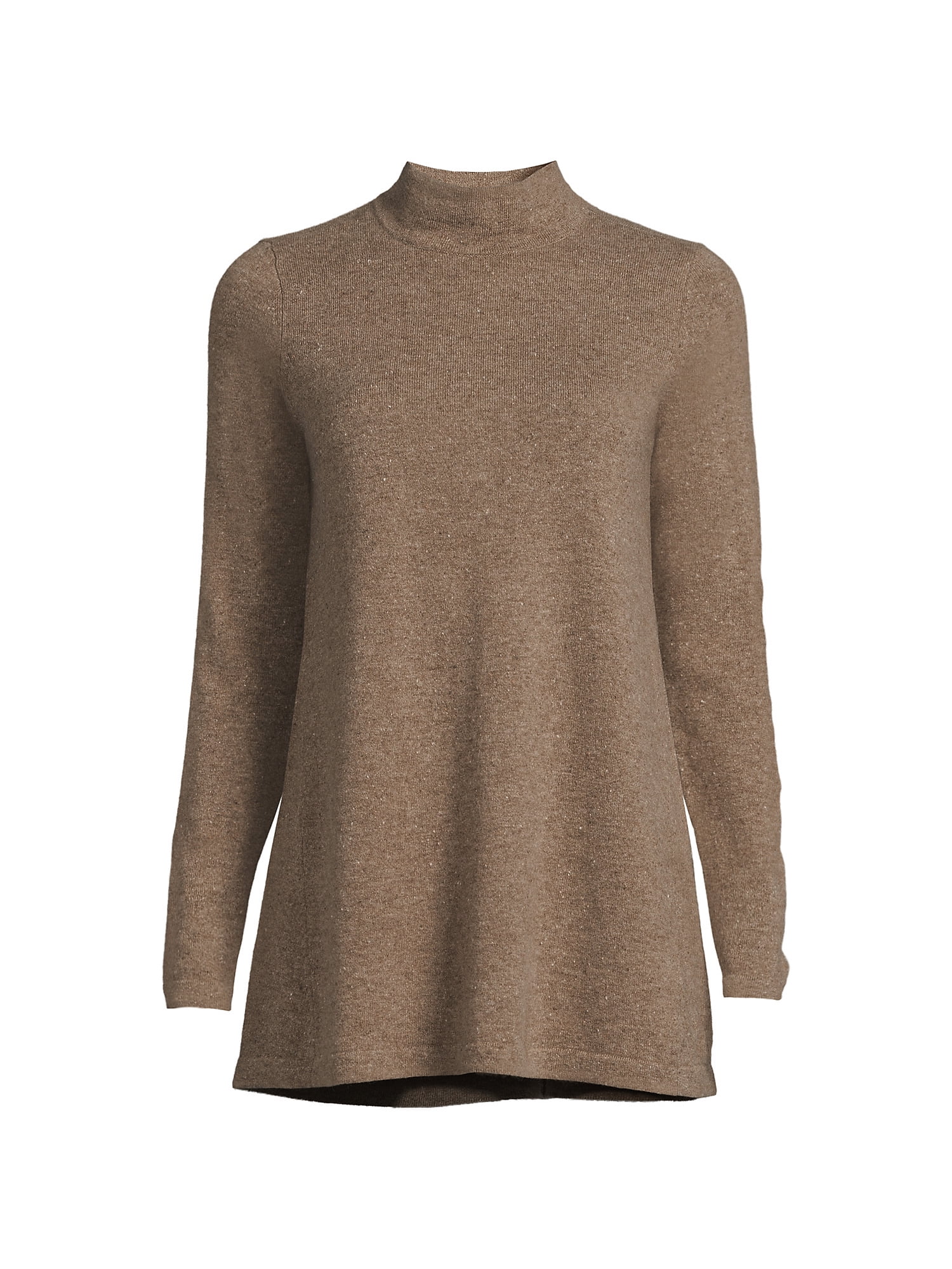 Lands' End Women's Cashmere Mock Neck Swing Tunic Sweater