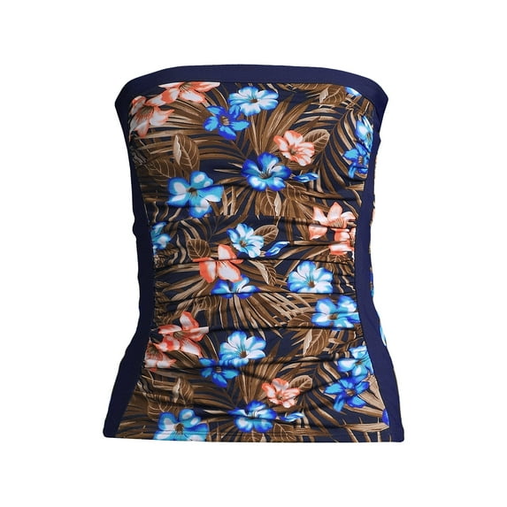 Lands' End Women's Chlorine Resistant Bandeau Tankini Swimsuit Top