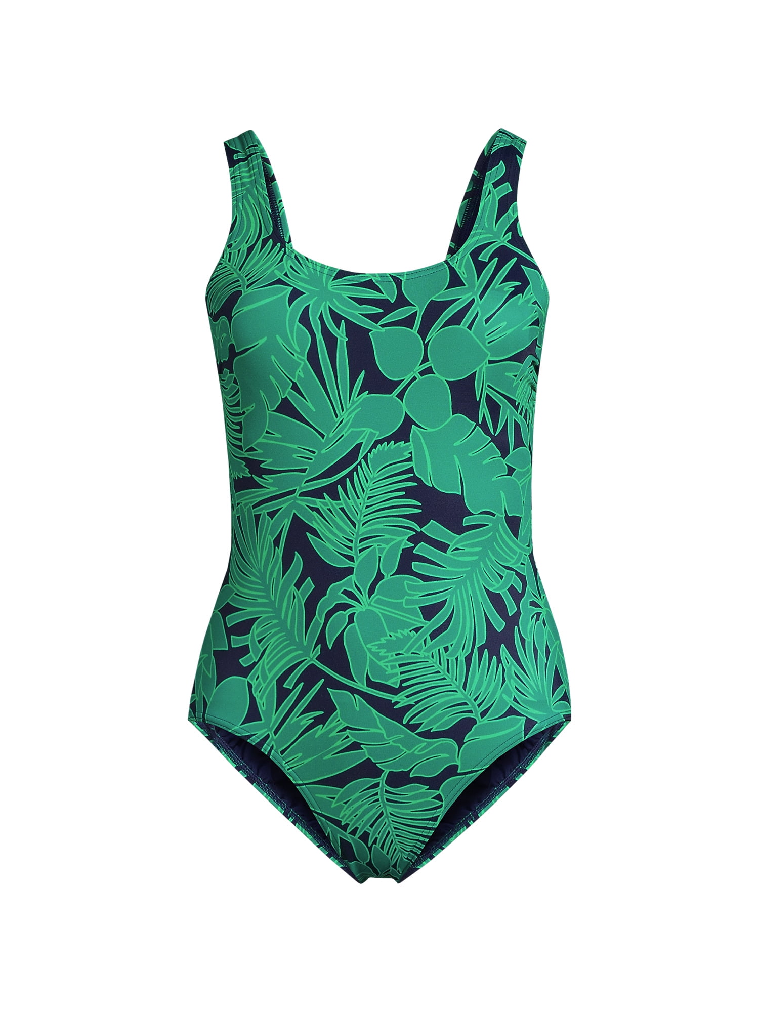 Lands' End Women's Chlorine Resistant High Leg Soft Cup Tugless Sporty